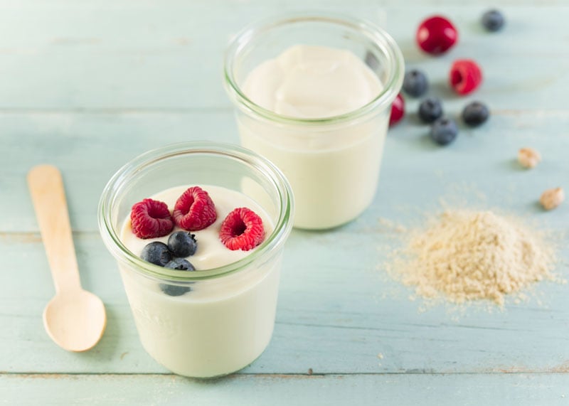 yogurts made from chickpea protein