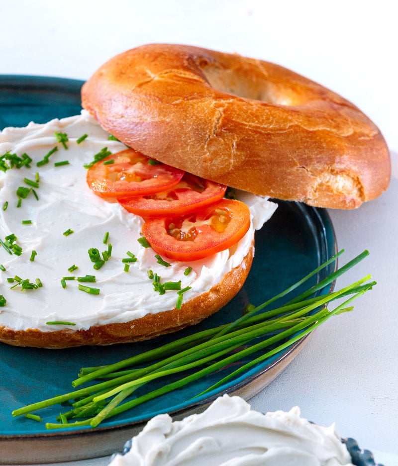 Bagel with non-dairy cream cheese